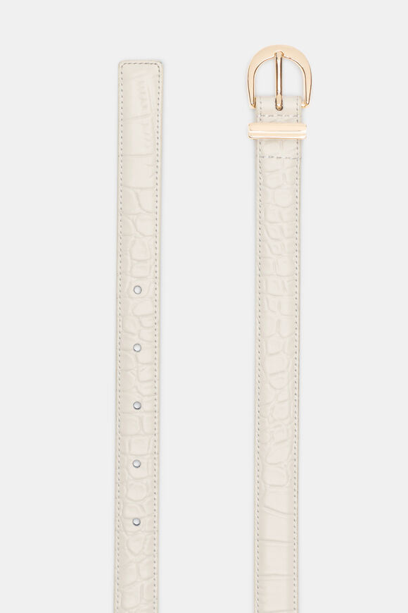 Raven Metal Keeper Belt  Cream Croc  hi-res