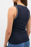 Australian Cotton Contrast Tank  Twilight Blue  hi-res