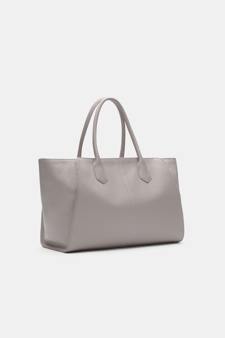 Softly Structured Leather Tote  Slate