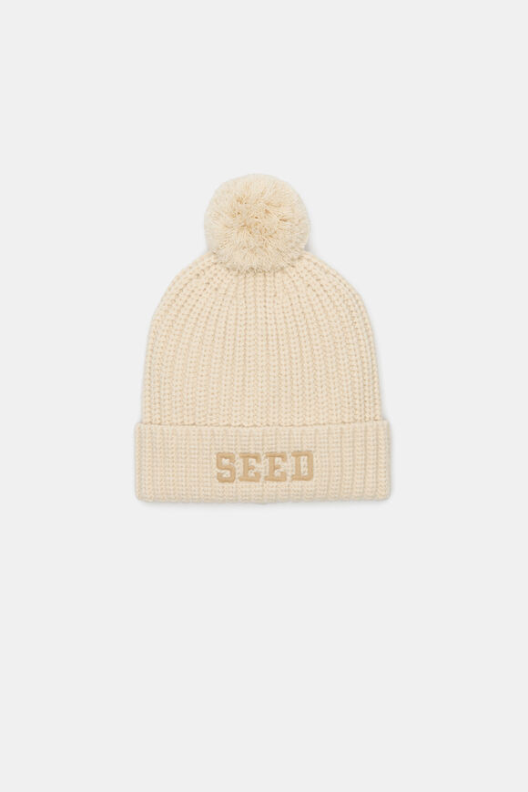 Seed Embroidered Beanie  Moonstone  hi-res