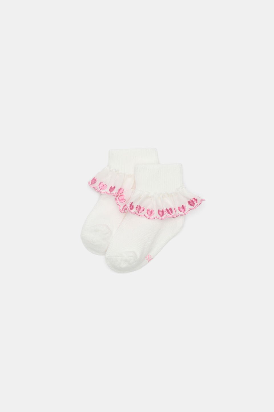 Baby Heart Frill Sock  Vanilla