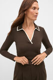 Core Rib Collared Top  Coffee Bean  hi-res