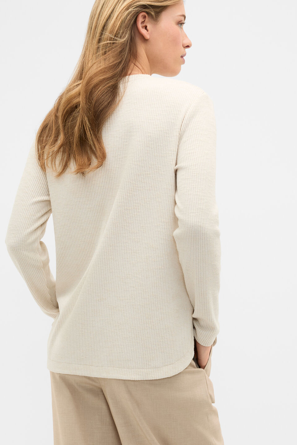 Supersoft Rib Relaxed Top  Mist Marle