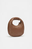 Leather Woven Handbag  Deep Tan  hi-res