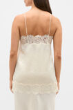 Crinkled Satin Lace Square Neck Cami  Coconut Cream  hi-res