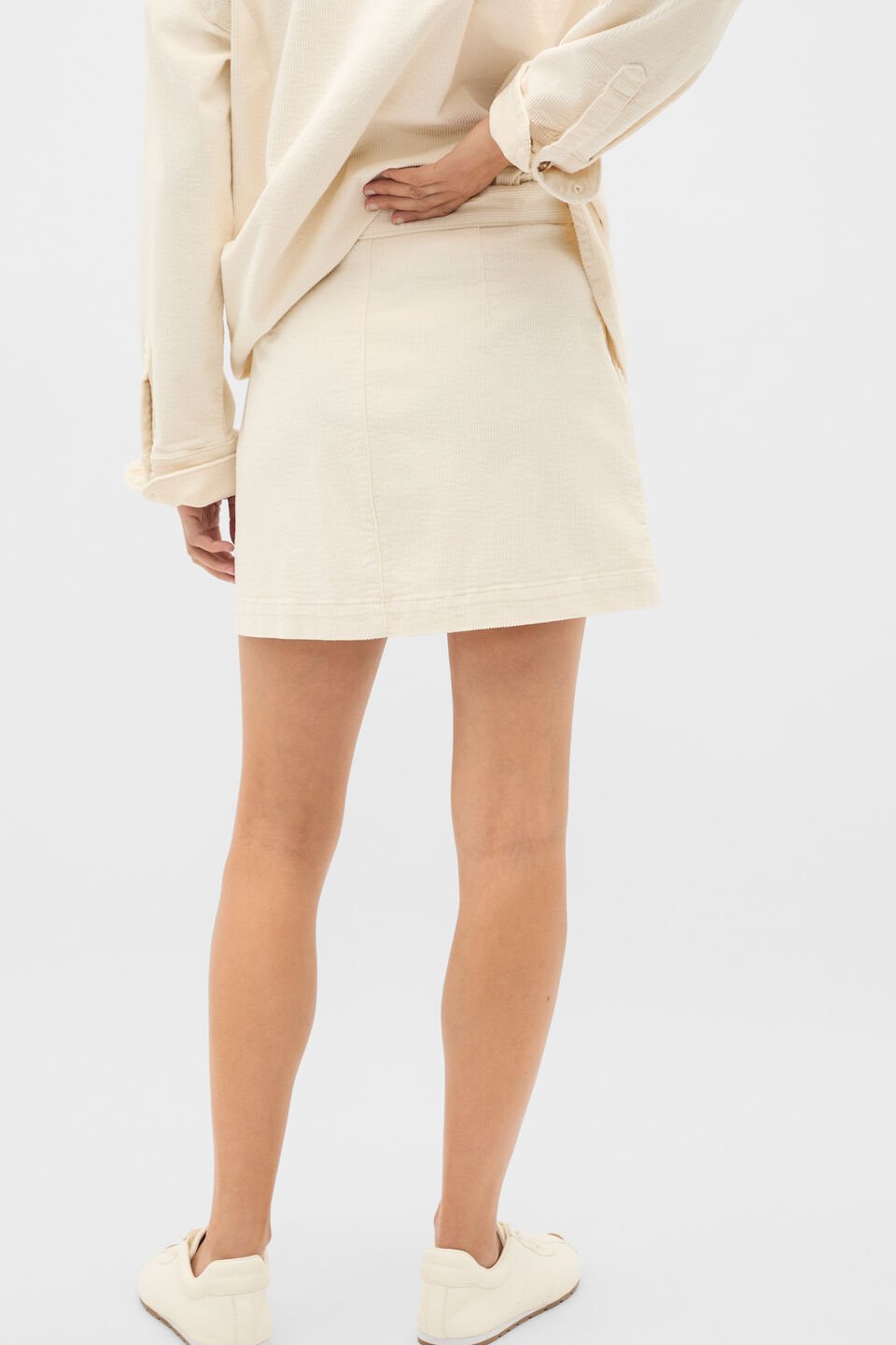 Corduroy Mini Skirt  Coconut Cream