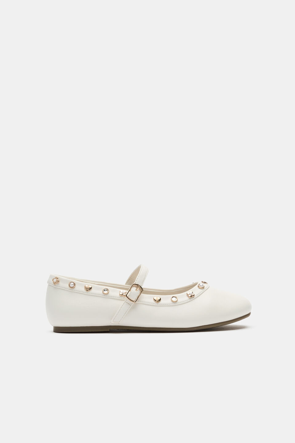 Stud Detail Ballet  Classic Cream