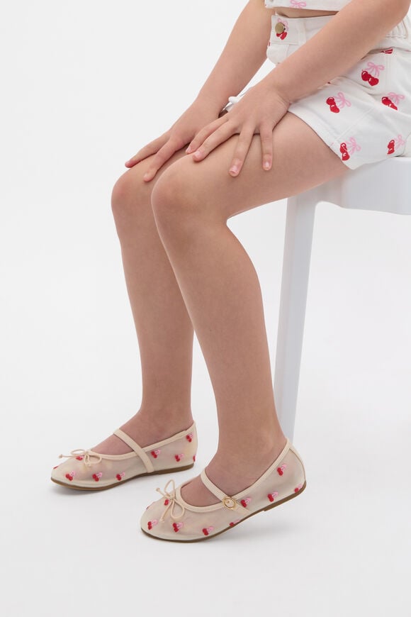 Embroidered Cherry Ballet  Canvas  hi-res