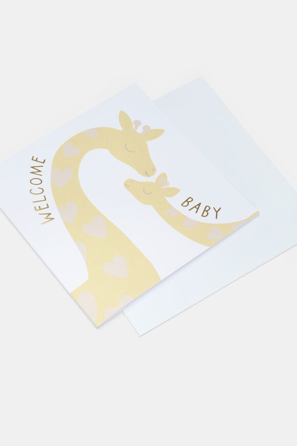 Welcome Baby Giraffe Card  Multi  hi-res