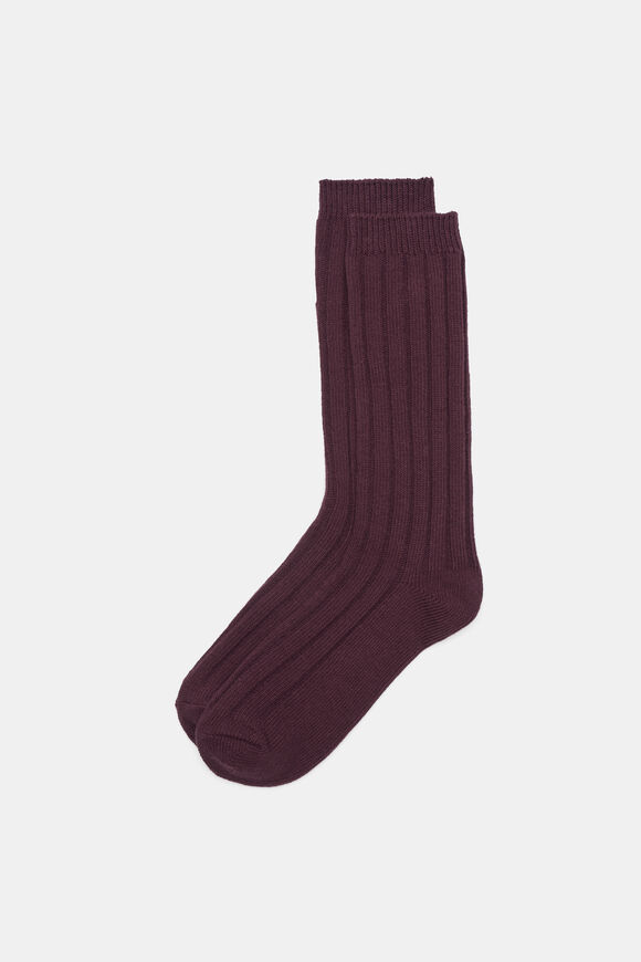 Boot Sock  Plum Red  hi-res