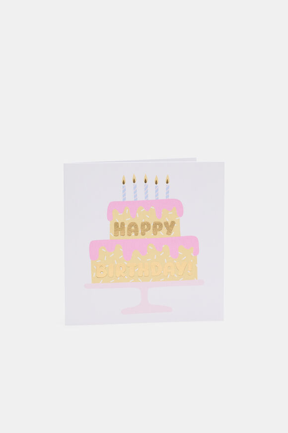 Happy Birthday Cake Card  Multi  hi-res