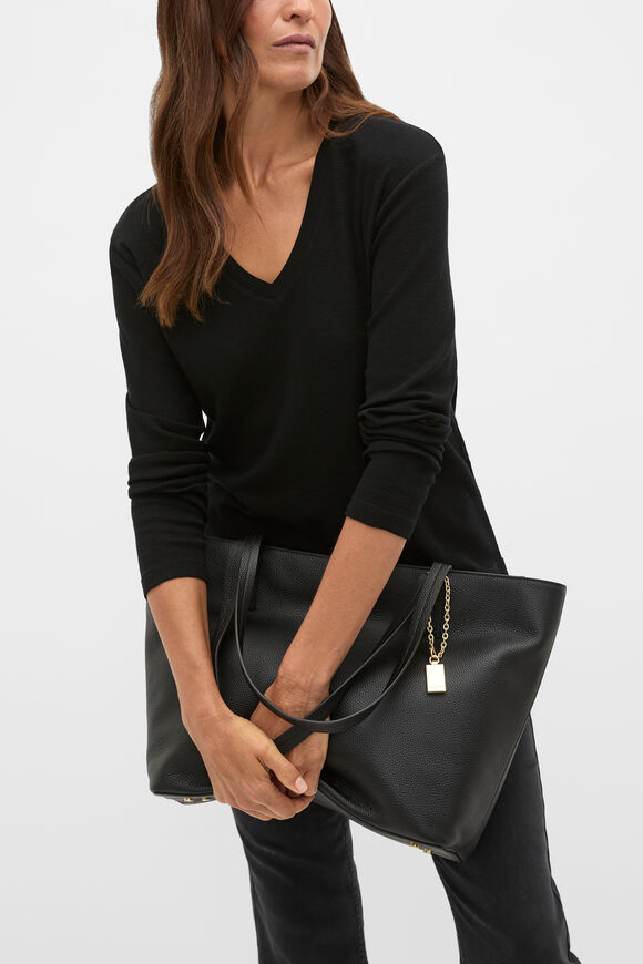 Leather Everyday Tote  Black  hi-res