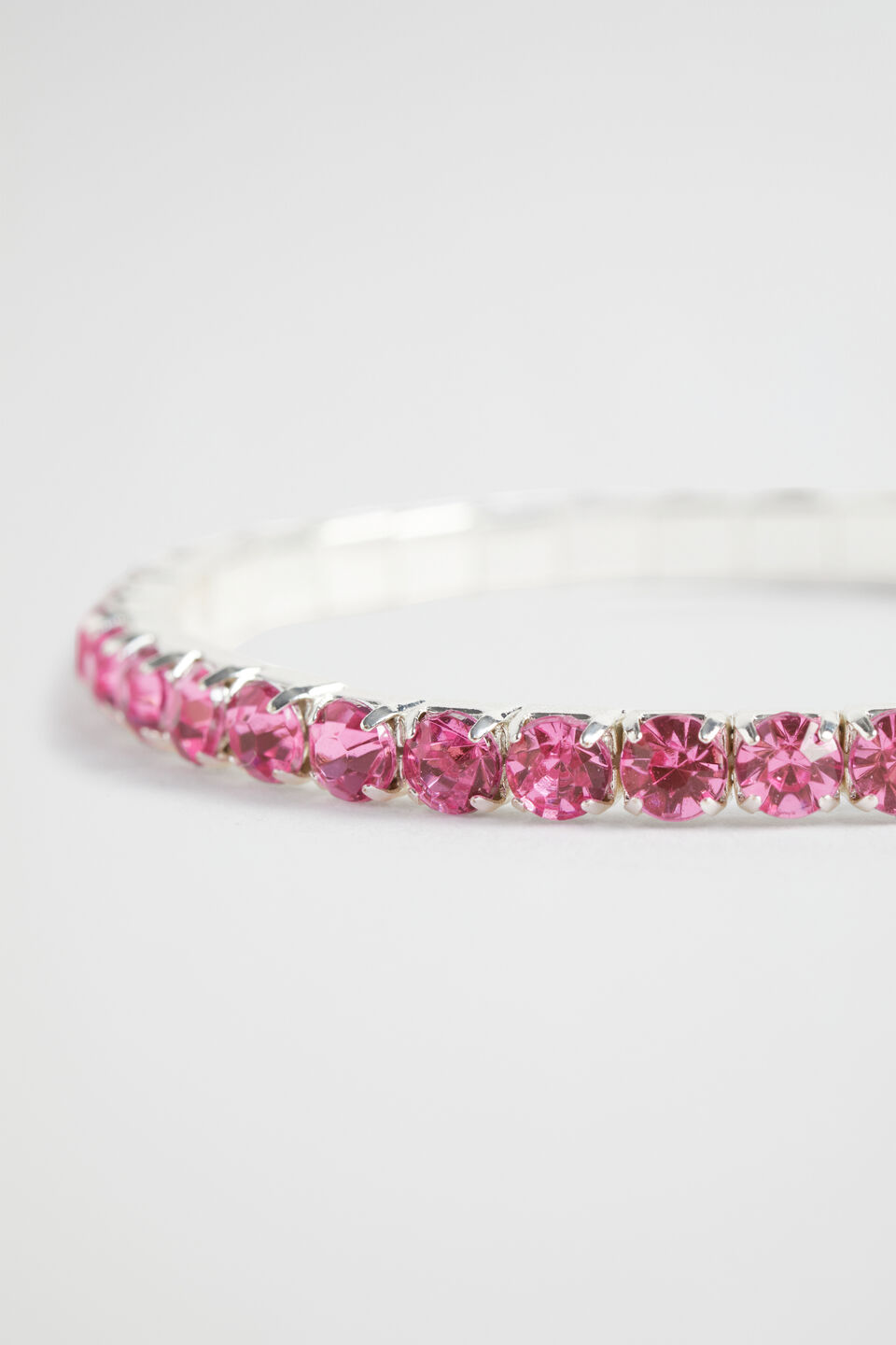 Diamante Stretch Bracelet  Pink