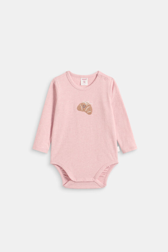 Croissant Bow Bodysuit  Blush Pink Marle  hi-res