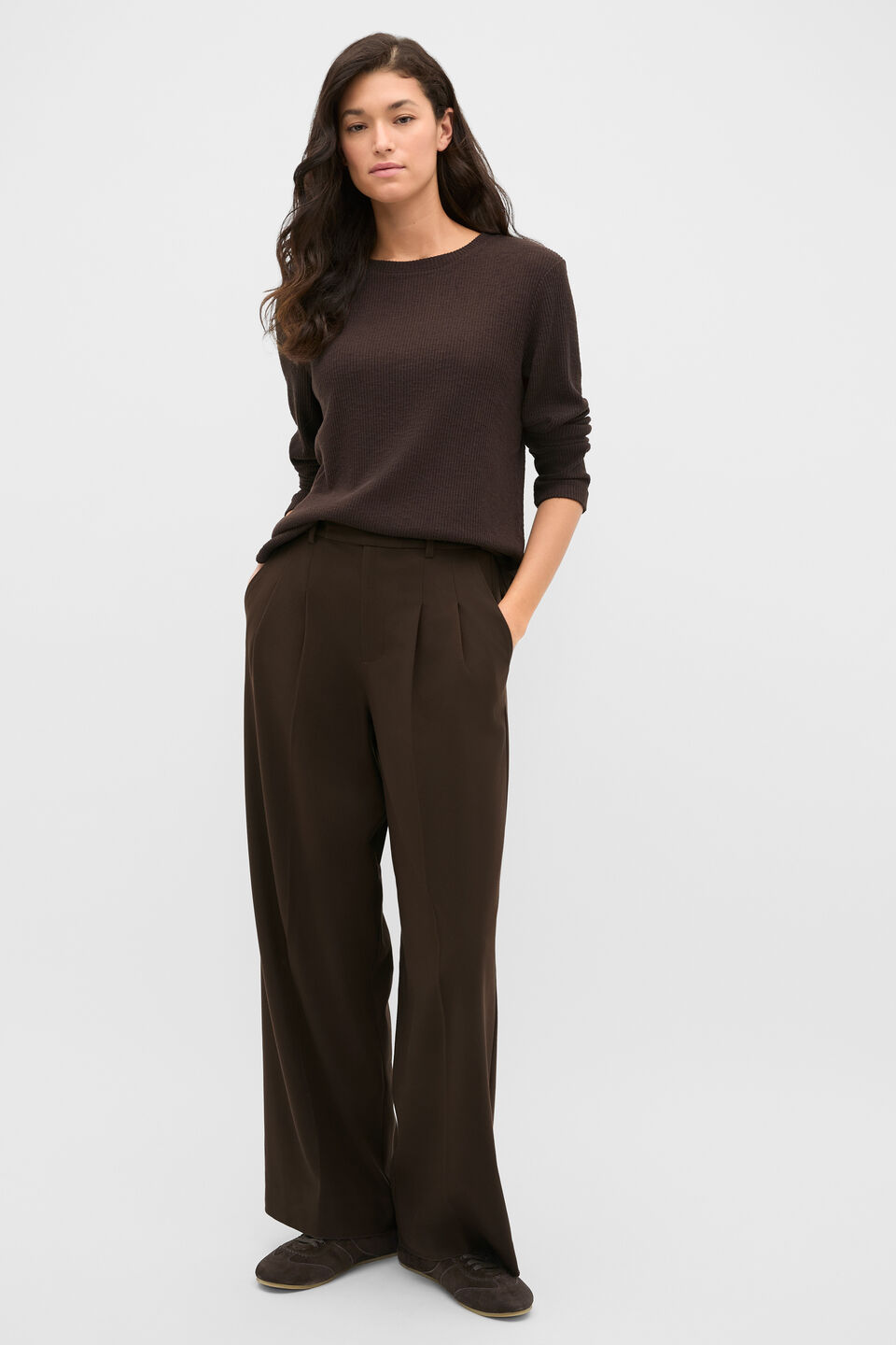 Supersoft Rib Relaxed Top  Coffee Bean