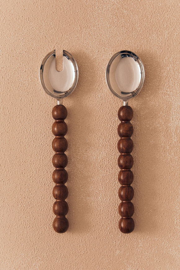 Shai Salad Servers  Silver  hi-res