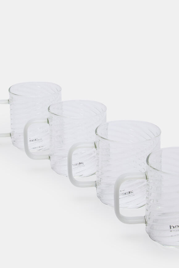 Aurora Glass Mug Set of 4  White  hi-res