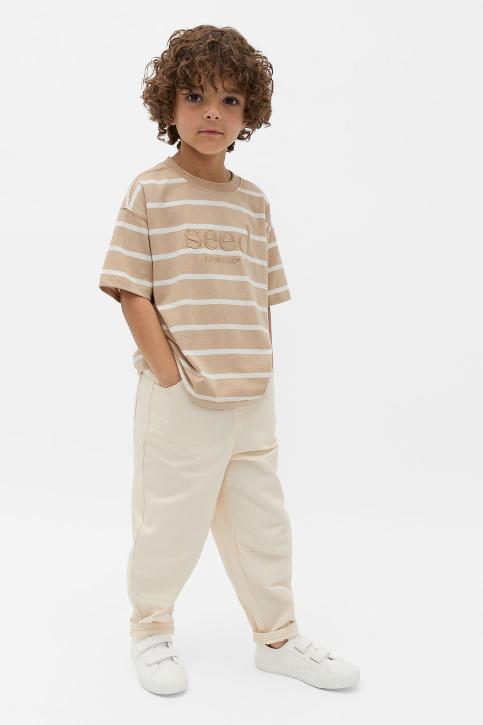 Stripe Logo Tee  Milk Tea