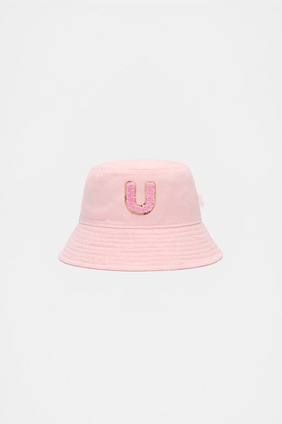 Pink Initial Bucket Hat  U  hi-res