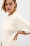 Cotton Cable Knit Mini Dress  Coconut Cream  hi-res