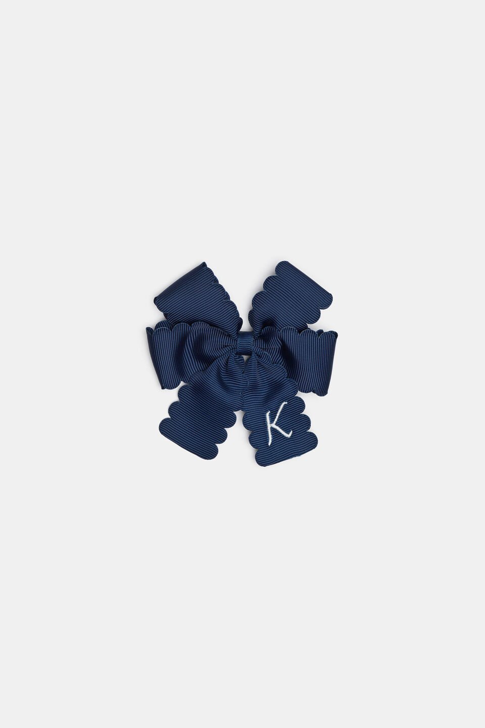 Grosgrain Initial Bow Duck Clip  K