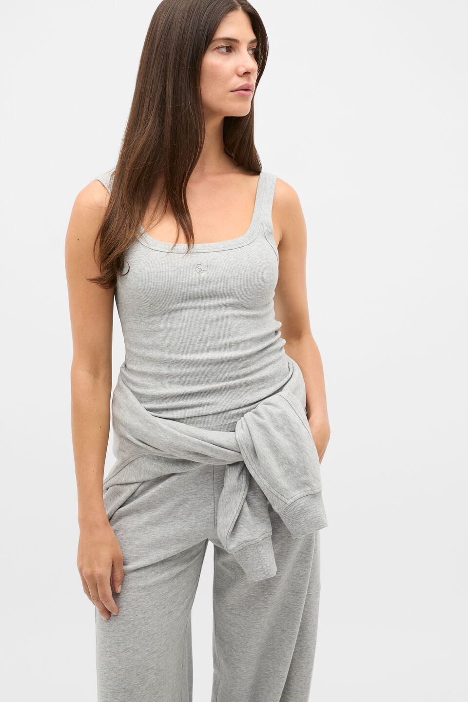 Core Heritage Rib Tank  Slate Marle