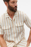 Linen Utility Shirt  Hazelnut Stripe  hi-res