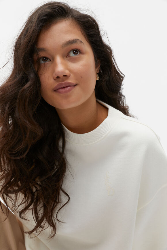 Stacked Logo Sweat  Cloud Cream  hi-res