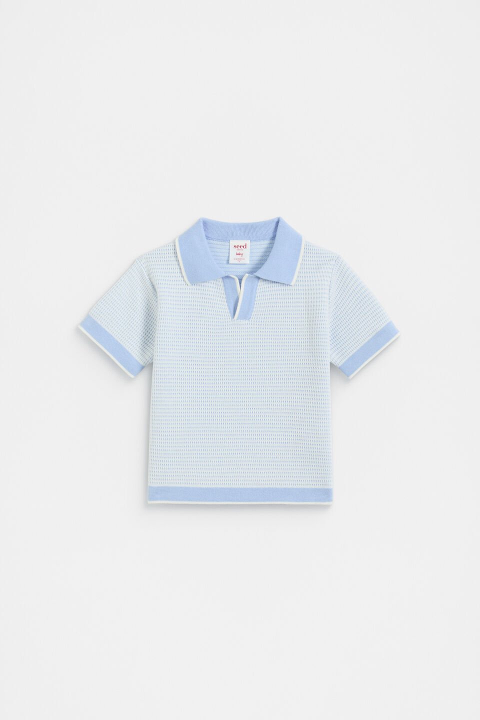 Knit Polo  Luna Blue
