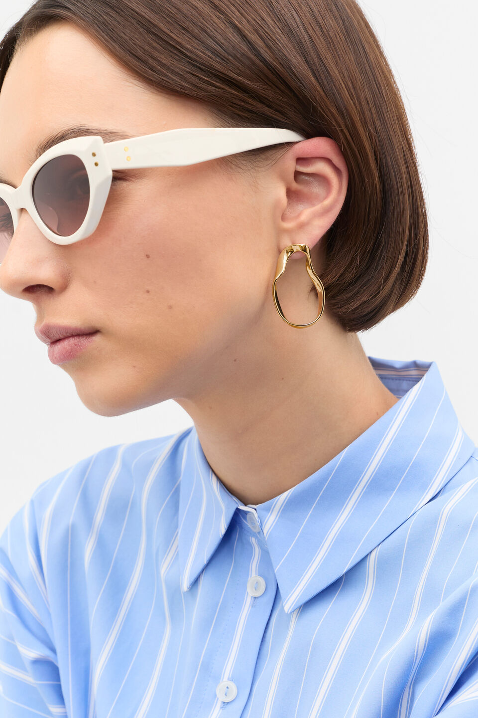 Molten Statement Earring  Gold