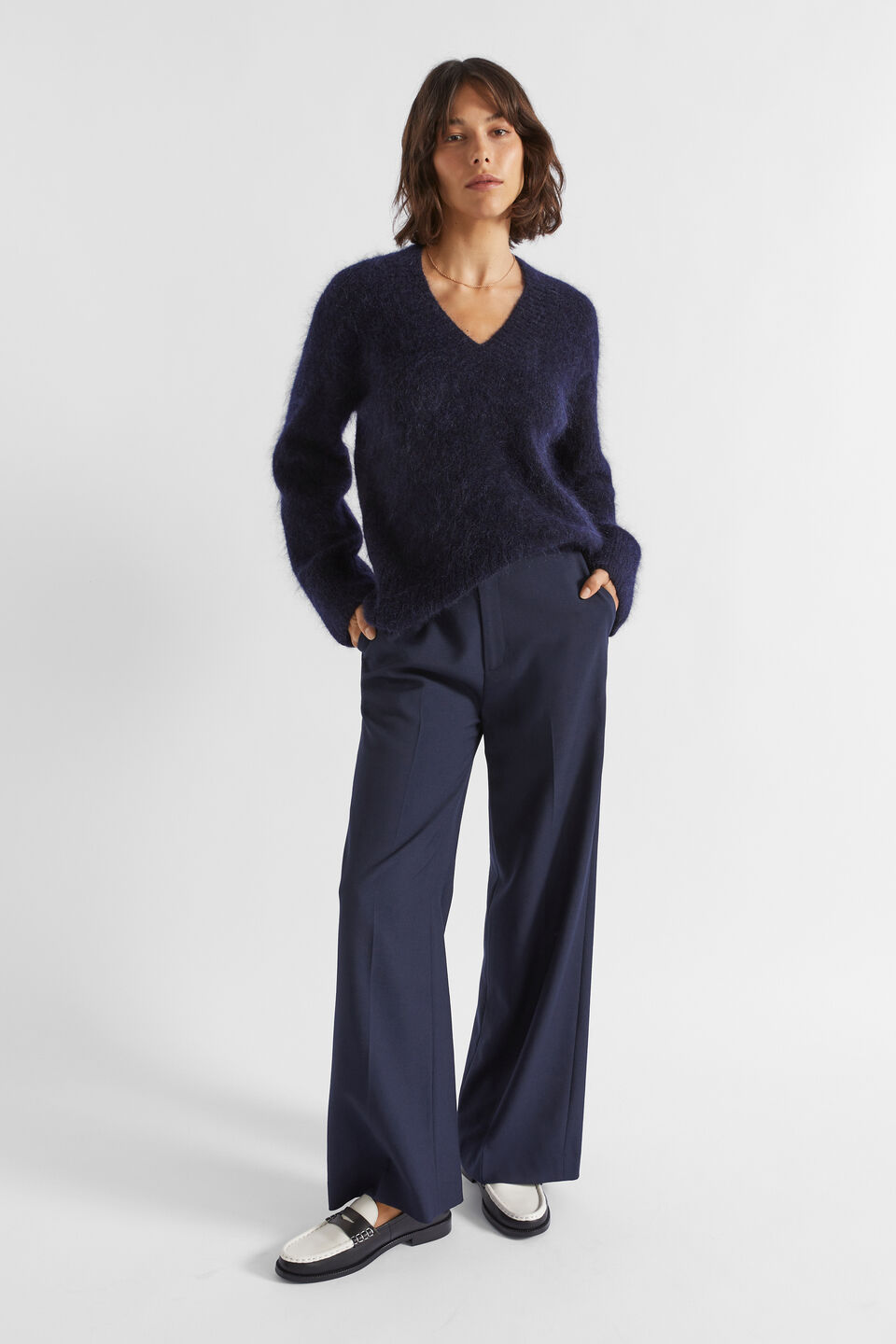 Kendall Leather Penny Loafer  Midnight Bone