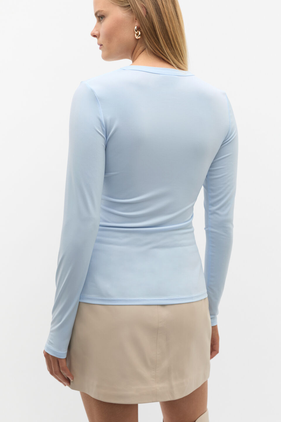 Jersey Long Sleeve Top  Ice Blue
