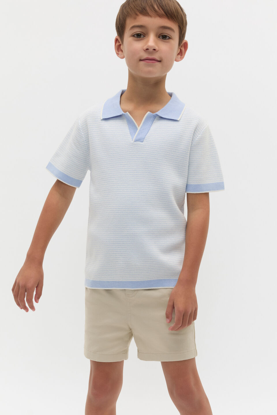 Knit Polo  Luna Blue