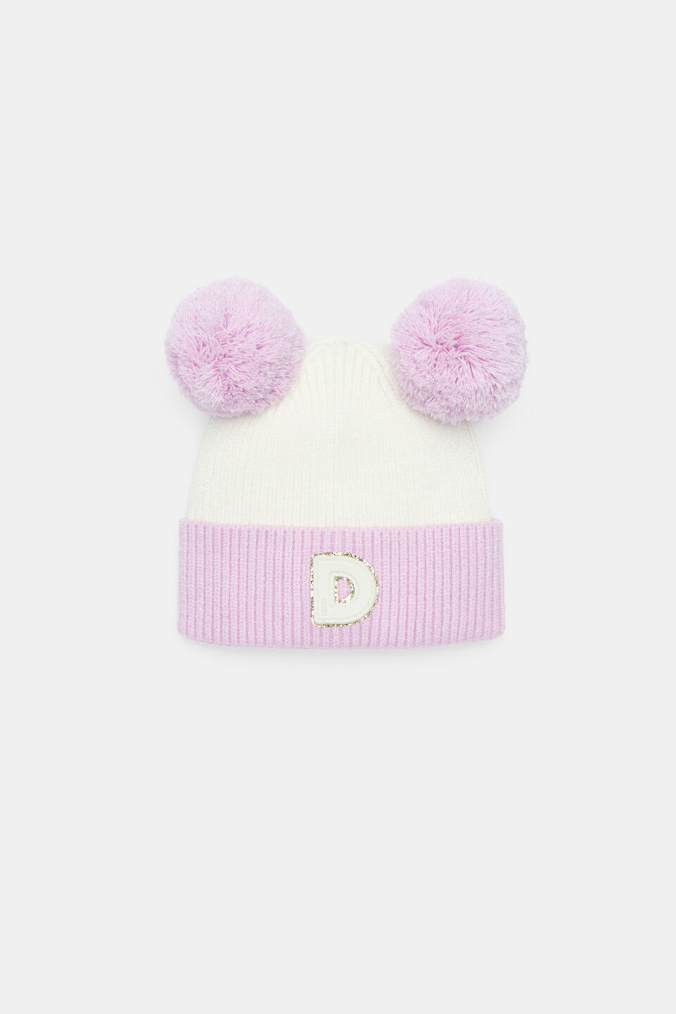 Mini Glitter Initial Beanie  D