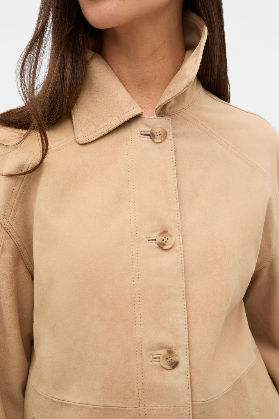 Suede Shacket  Sandstone