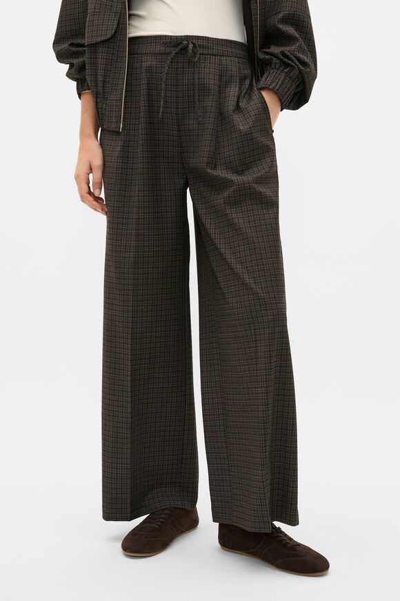 Check Elasticated Pant  Coffee Bean Check  hi-res