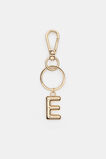 Gold Initial Keyring  E  hi-res
