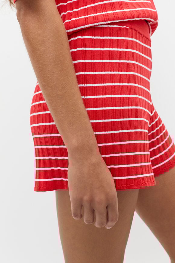 Stripe Knit Short  Electric Crimson Stripe  hi-res