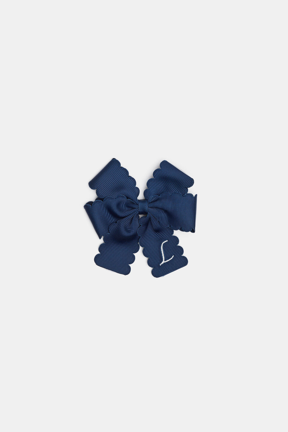 Grosgrain Initial Bow Duck Clip  L
