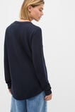 Micro Waffle Crew Neck Top  Twilight Blue  hi-res