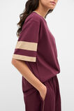 MD Cotton Contrast Boyfriend Tee  Plum Red  hi-res