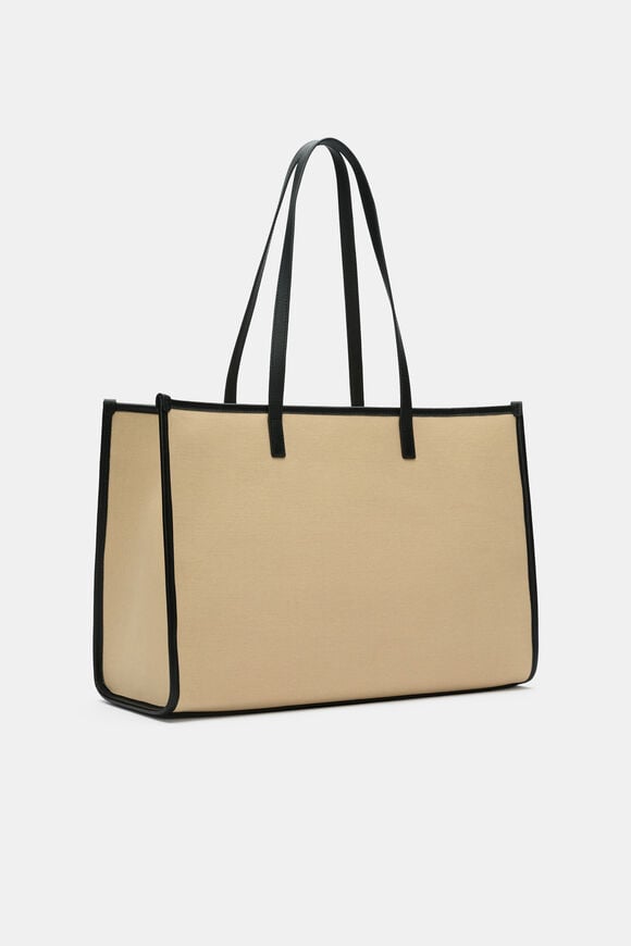 Leather Detail Carry All Tote  Sandstone  hi-res