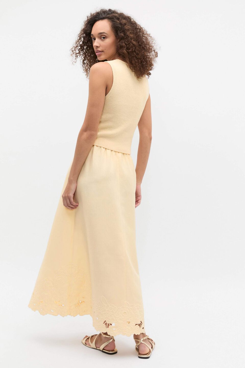 Textured Cotton Knit Top  Shortbread