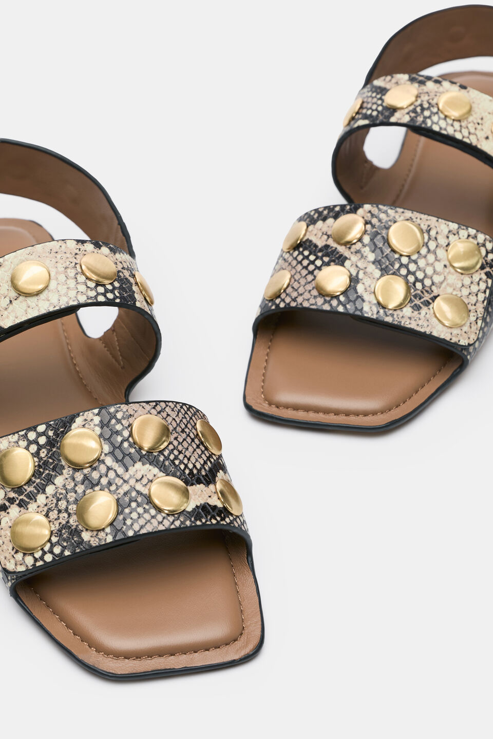 Pippa Studded Sandal  Snake Print
