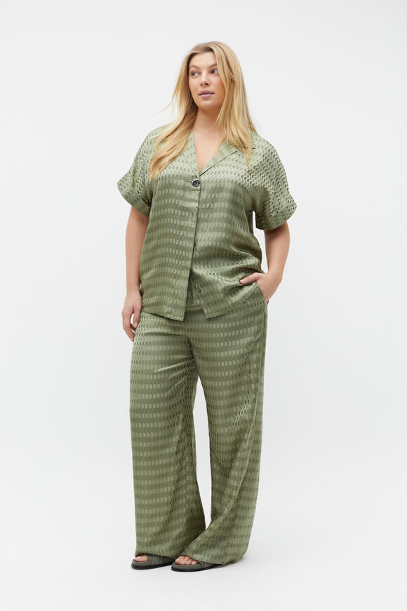 Jacquard Short Sleeve Shirt  Pale Olive  hi-res