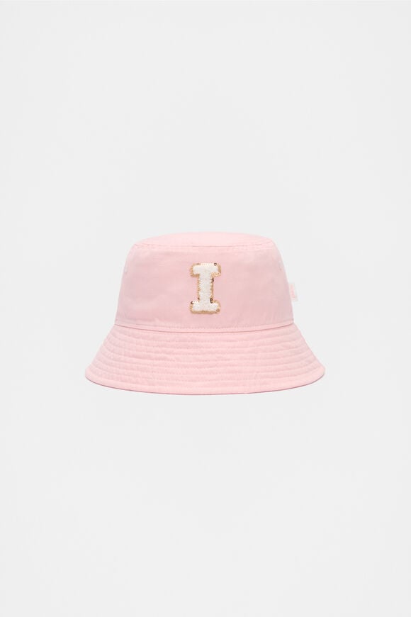 Pink Initial Bucket Hat  I  hi-res