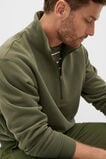 Half Zip Brushed Sweat  Olive  hi-res