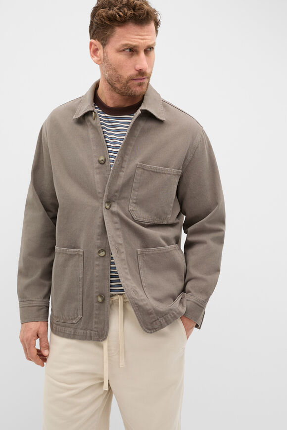 Twill Worker Jacket  Taupe  hi-res