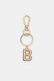 Gold Initial Keyring  B  hi-res