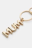 Gold Initial Keyring  Mum  hi-res